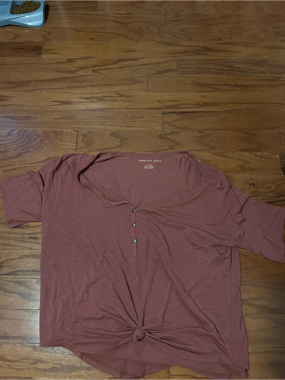 American Eagle Outfitters Short-Sleeve Henley Tee - Dusty Mauve